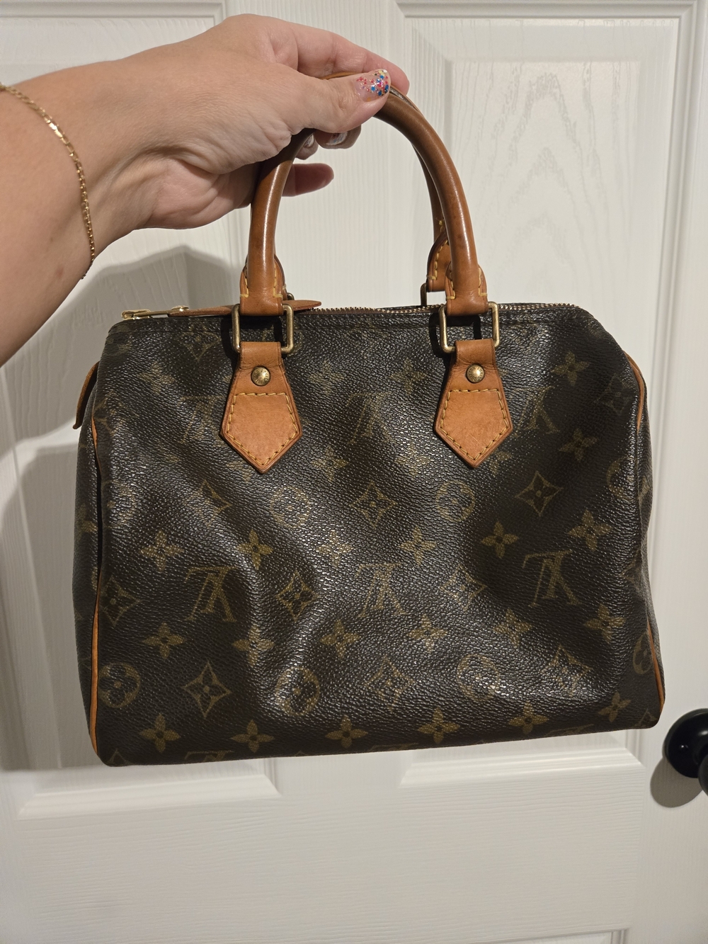 Louis Vuitton Brown Monogram Speedy 25, Made In France November 2003
